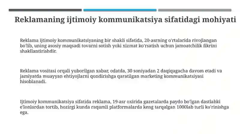 Reklama ijtimoiy kommunikatsiyaning alohida turi sifatida 3