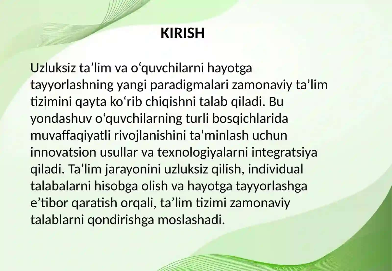 Uzluksiz ta’lim va o‘quvchilarni hayotga tayyorlashning yangi paradigmalari 3
