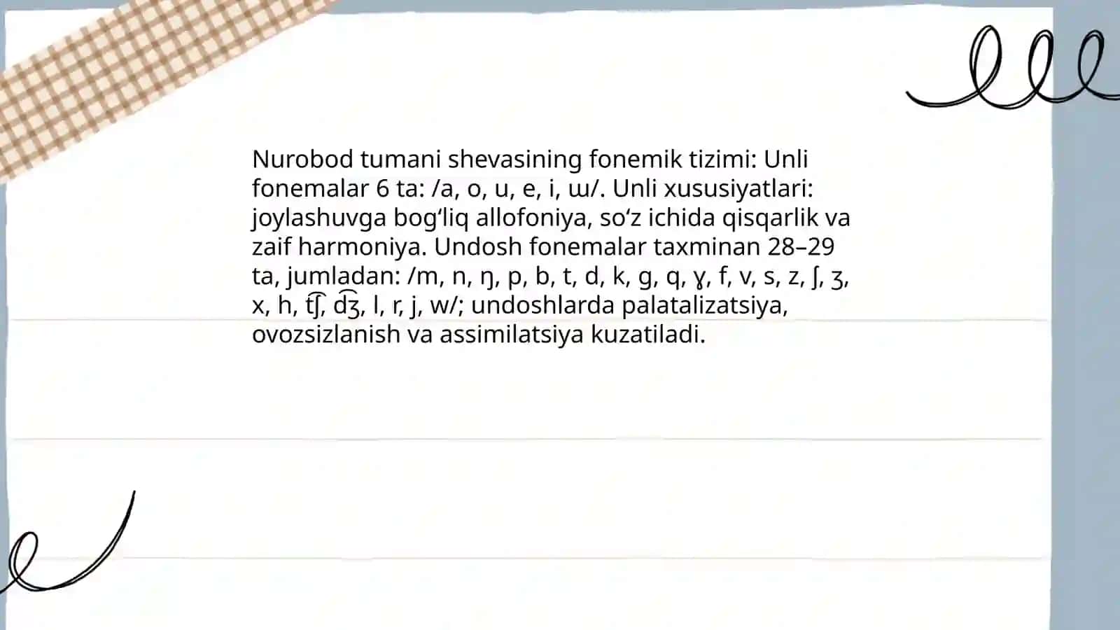 Samarqand viloyati Nurobod tumani shevasi 3