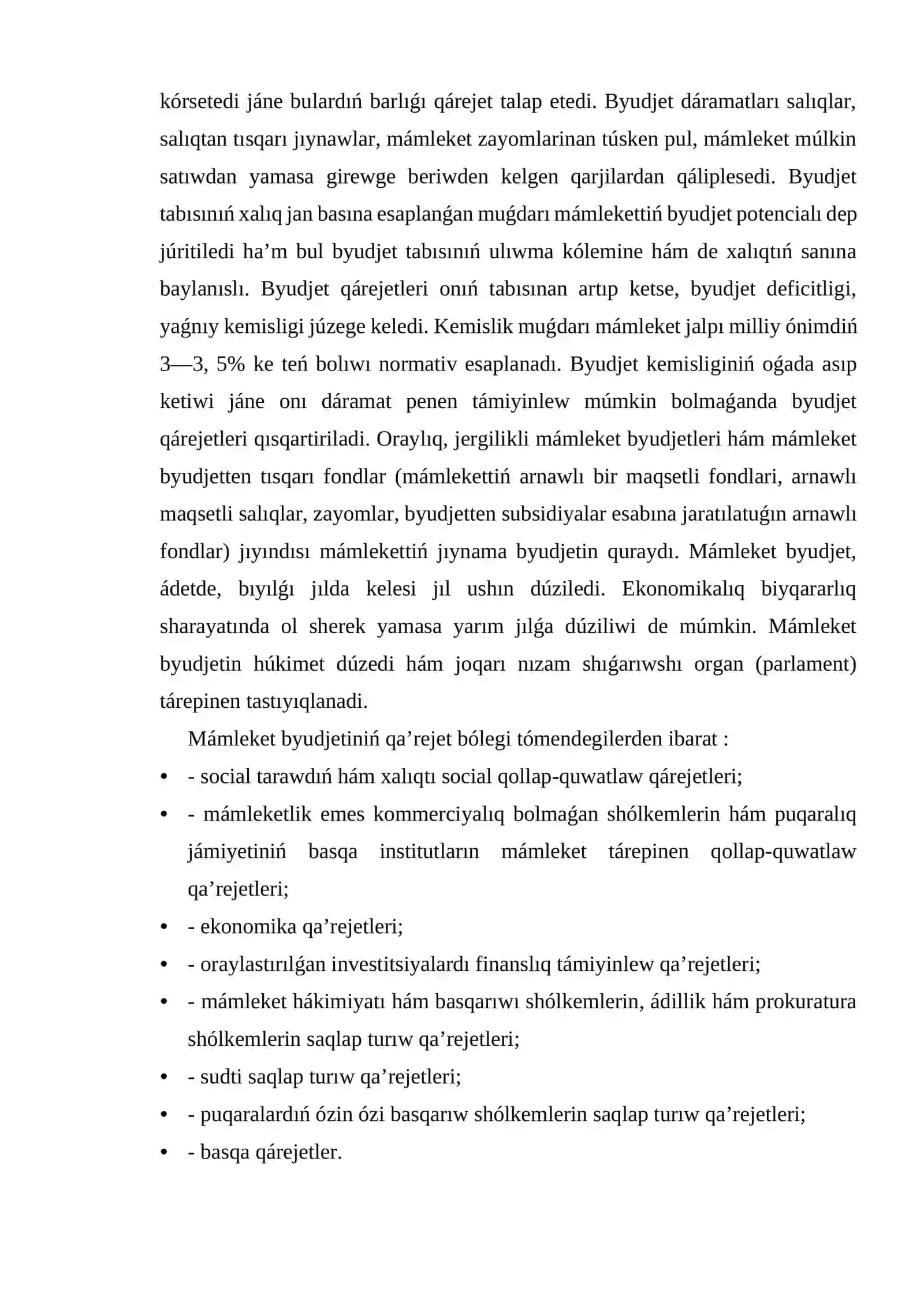 O’zbekstan Respublikasi ma’mleket byudjetlerinin’ da’ramatlari ha’m qa’rejetleri 3