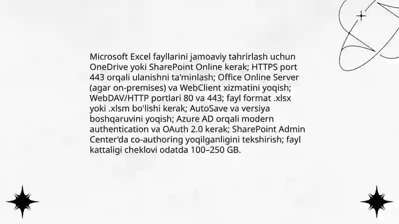 Microsoft Excel fayllarini jamoalash 3