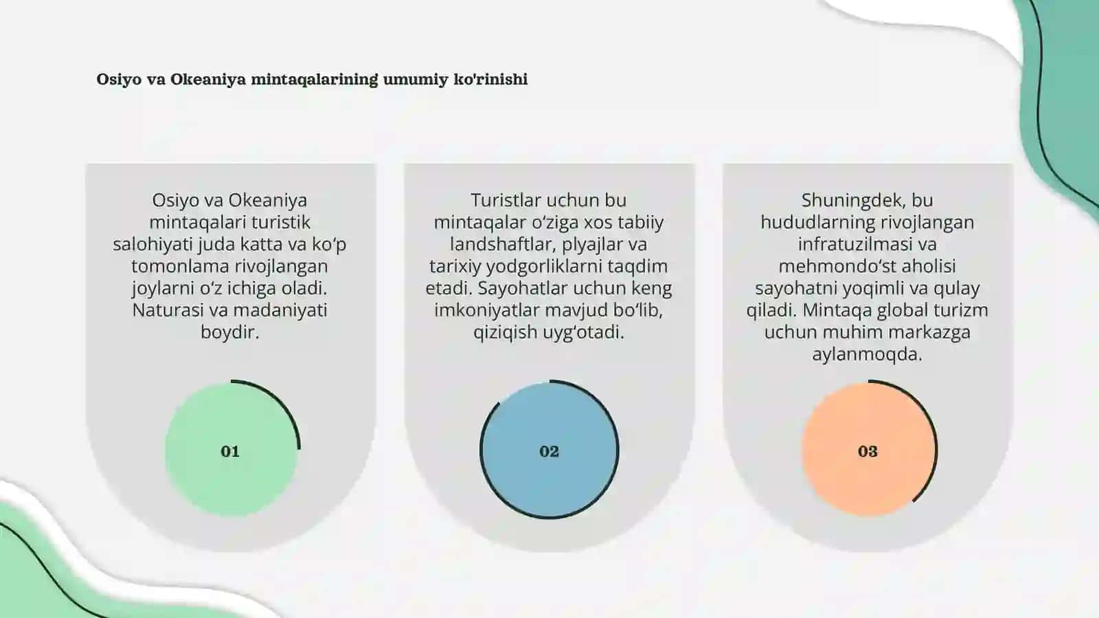 Osiyo va okeaniya mintaqalarining turistik salohiyati 3