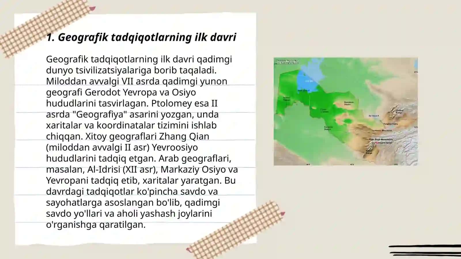 Oʻzbekistonni tabiiy geografik oʻrganish tarixi bosqichlarni va qisqacha tavsif 3