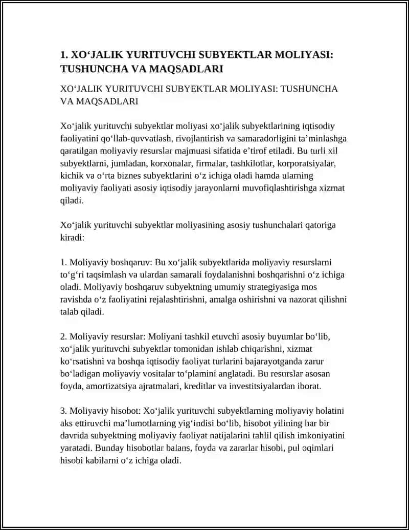 XO‘JALIK YURITUVCHI SUBYEKTLAR MOLIYASI 3