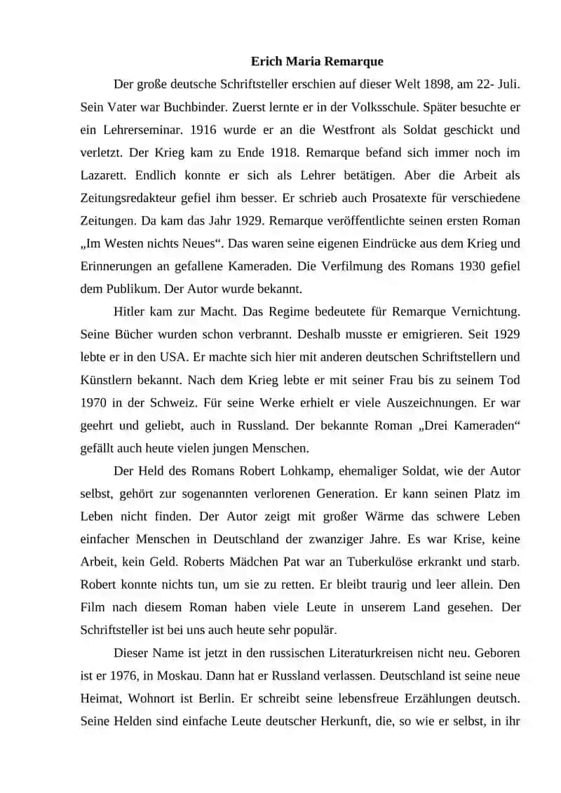 Die berühmte Schriftsteller von Deutsch 3