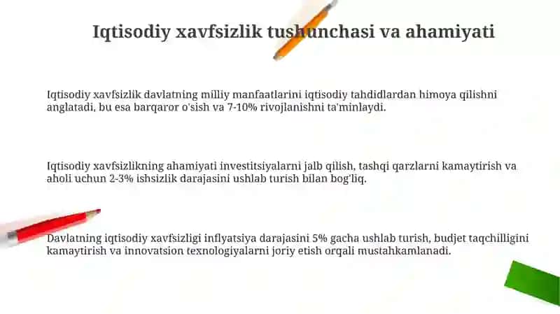 Iqtisodiy Xavfsizlik Indikatorlari 3