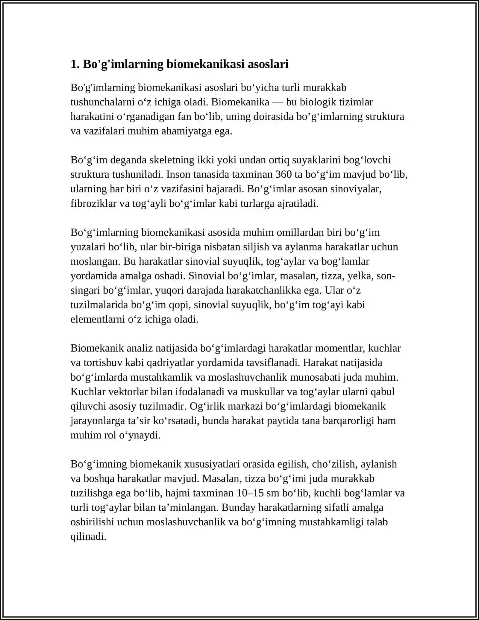 BOG'IMLARNING BIOMEXANIKASI. BIRLASHMALARINI RENTGENANATOMIYASI 3