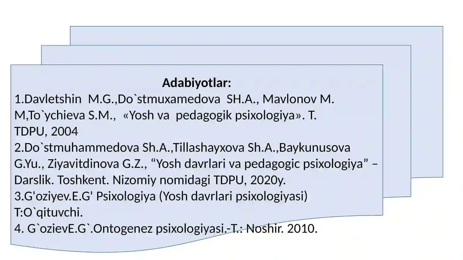 O’smirlik davri, ilk o’spirinlik davripsixik rivojlanish xususiyatlari 3