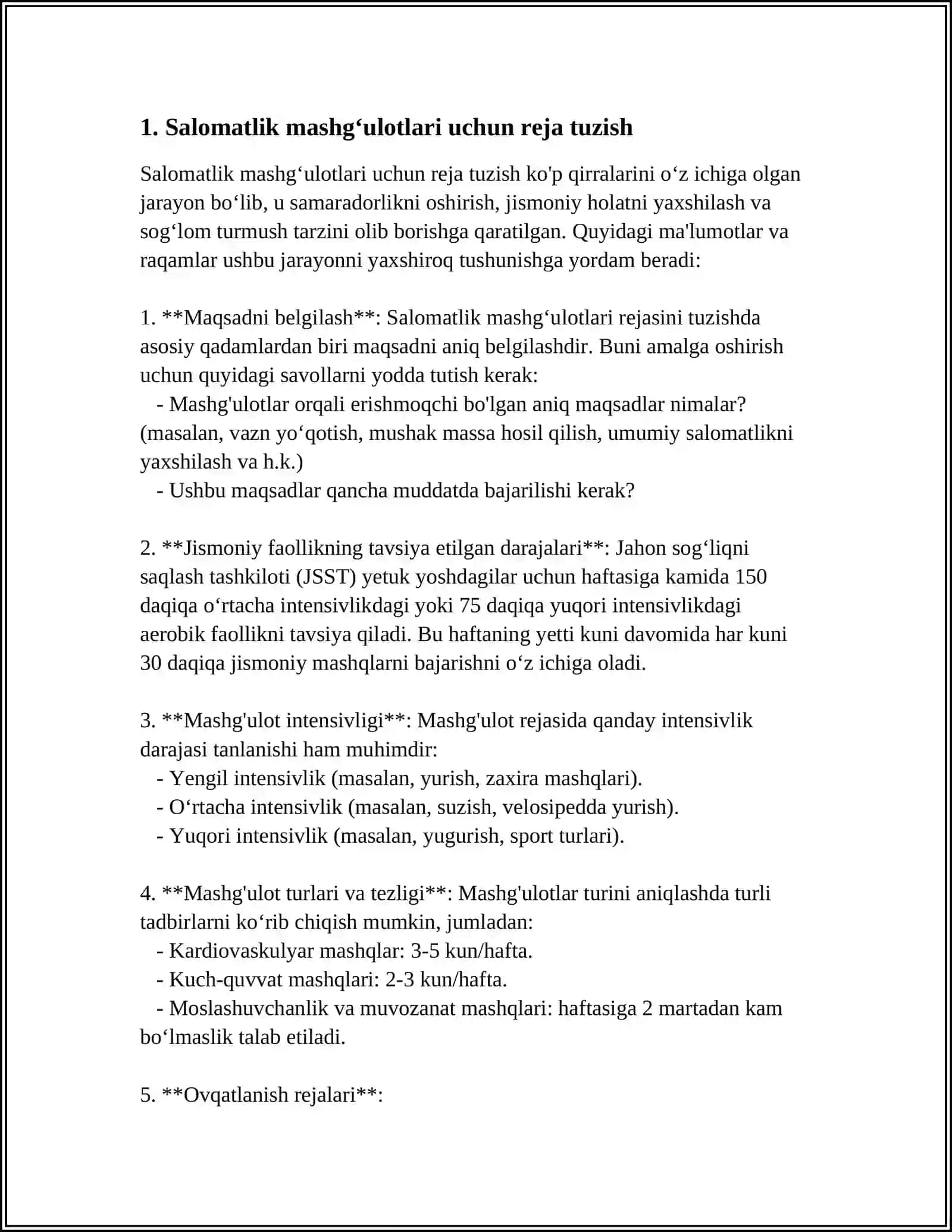 SALOMATLIK MASHGʻULOTLARI,VAQTIDA OVQATLANISH 3