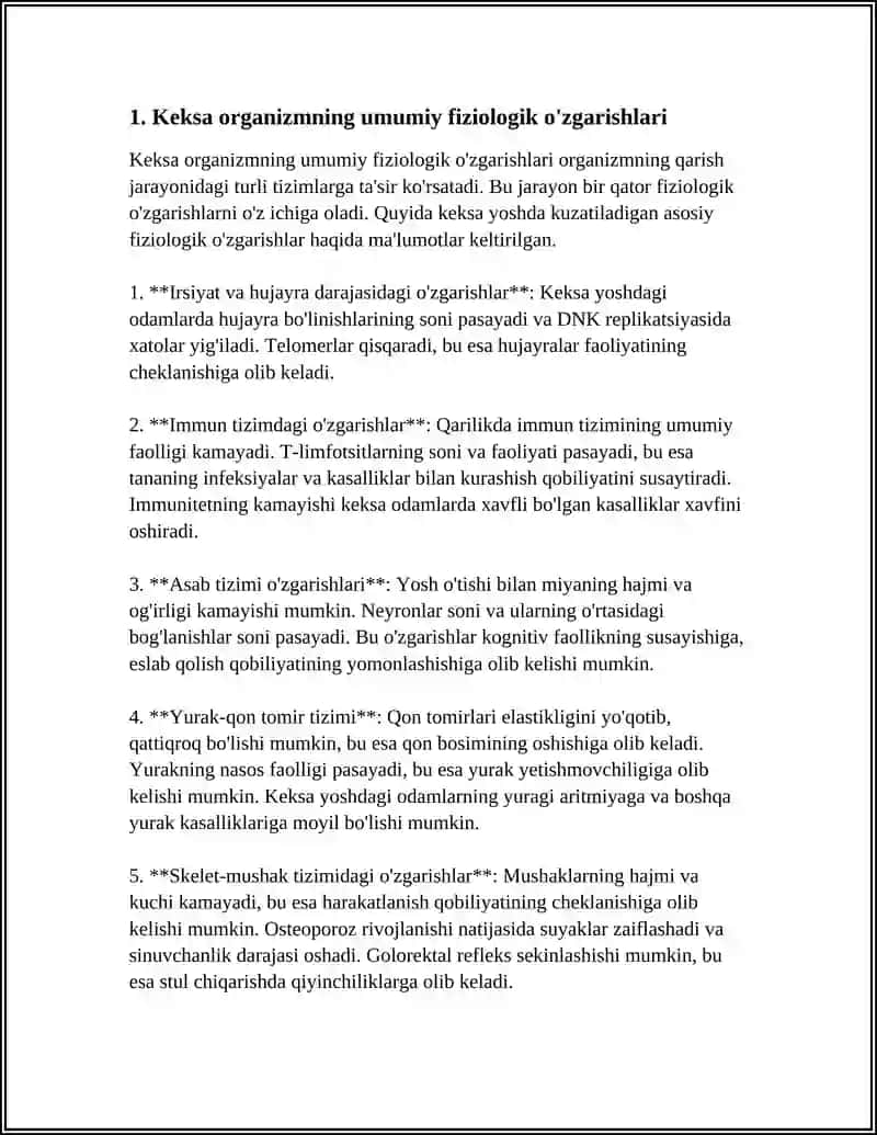 KEKSA BEMOR. KEKSA ORGANIZMNING FIZIOLOGIK XUSUSIYATLARLARI 3