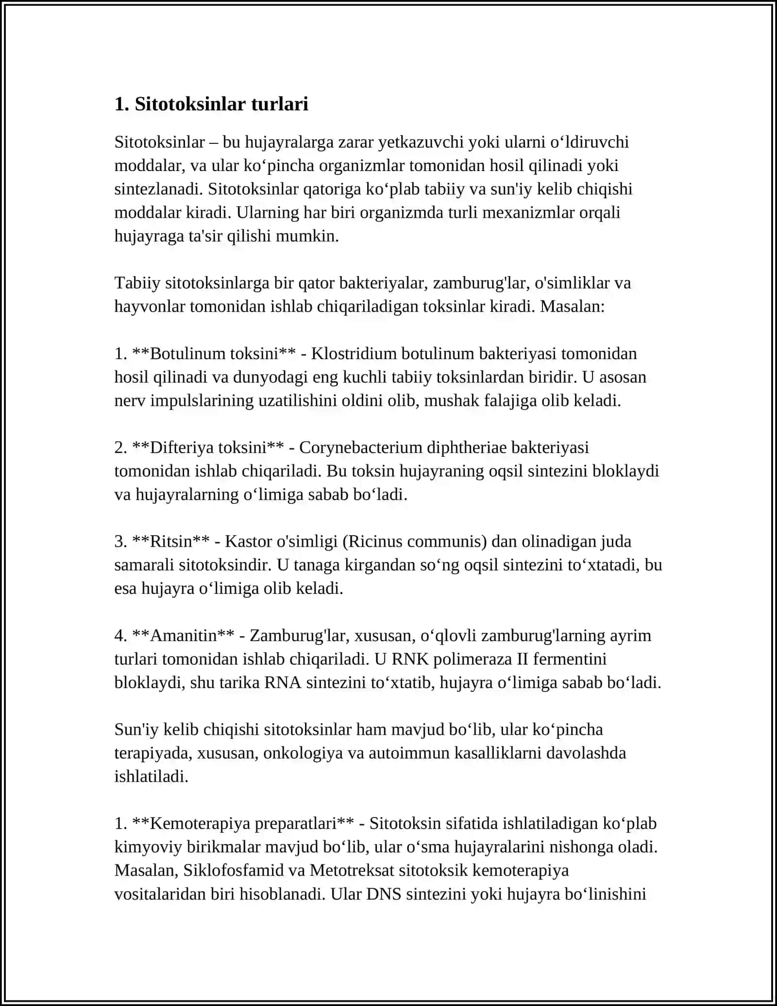 SITOTOKSINLAR TUZILISHI MOHIYATI VA QOLLANILISHI 3