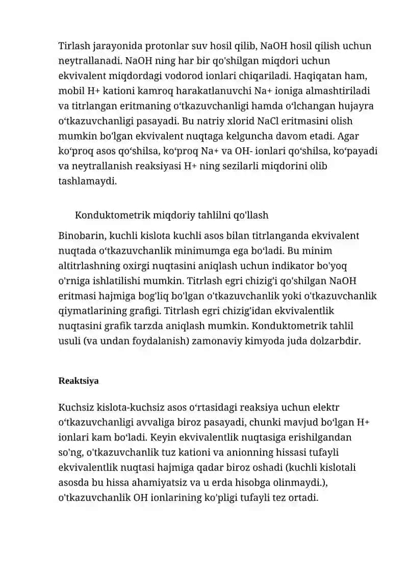 Konduktometrik tahlil usuli: tavsifi, qoʻllanilishi va xususiyatlari 3