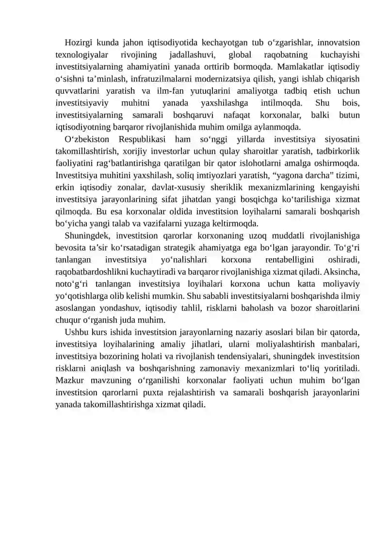 INVESTITSIYALARNI BOSHQARISHNING UMUMIY ASOSLARI 3