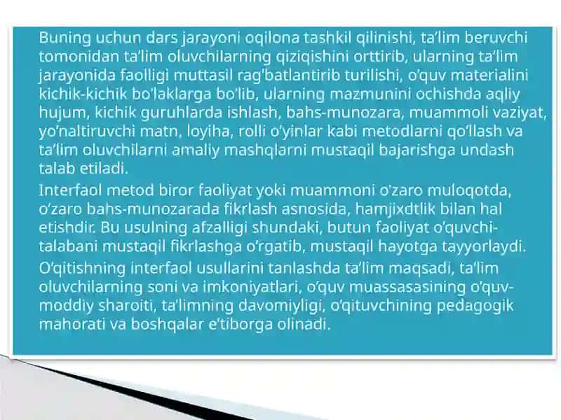 "TA’LIM MENEJMENTINI O‘QITISHDA INTERFAOL METODLARDAN FOYDALANISH YO‘LLARI" 3