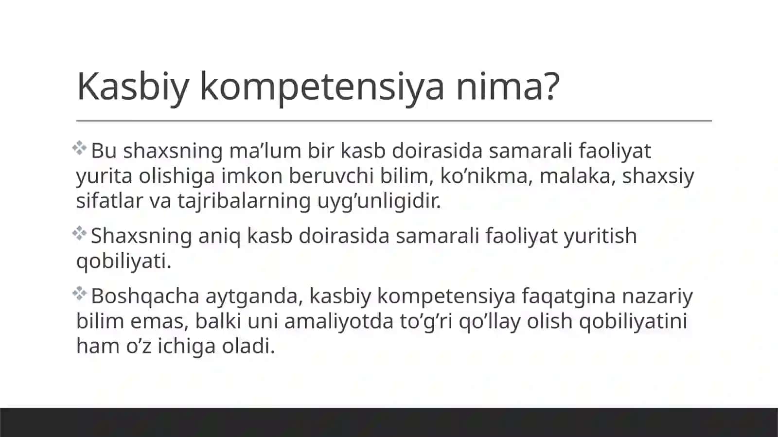 Kasbiy kompetensiyalar 3