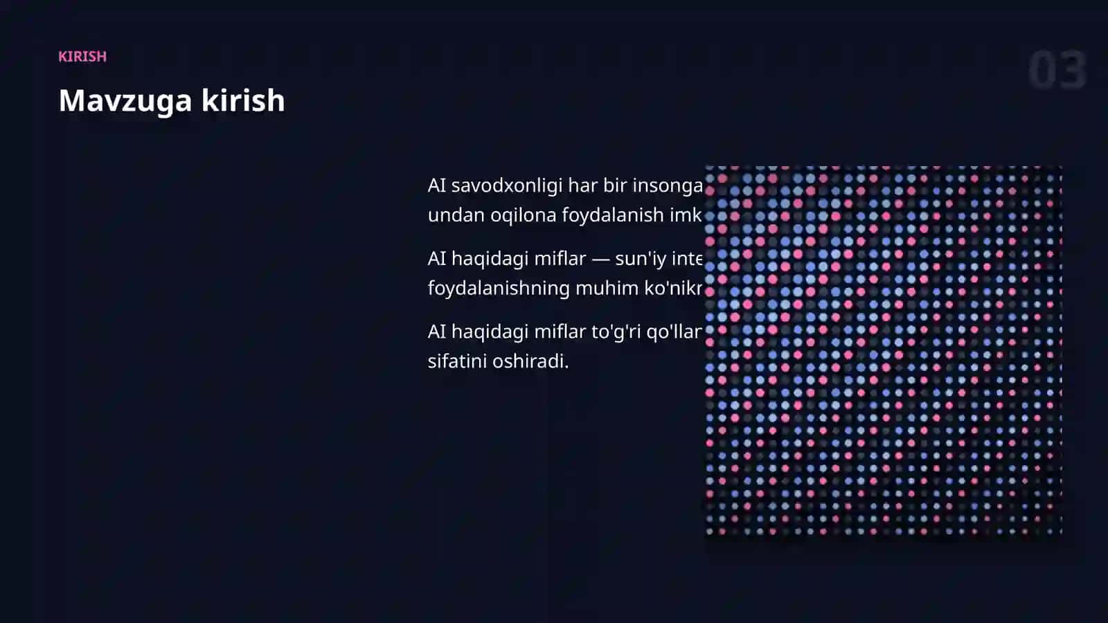 AI SAVODXONLIGI 3
