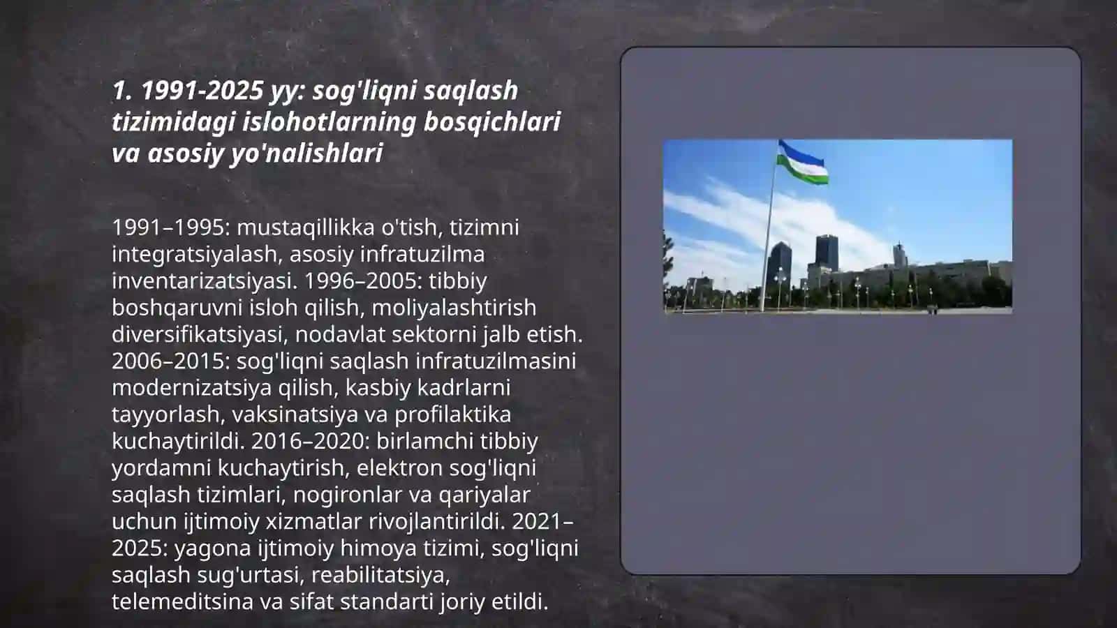 sogliqni saqlash tizimidagi islohotlar (1991-2025 yy) 3