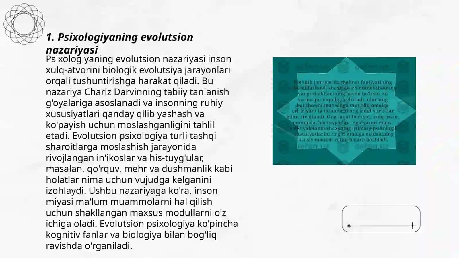 Psixologiyaning evolutsion tarixi. Evolutsion psixologiyiga kirish 3