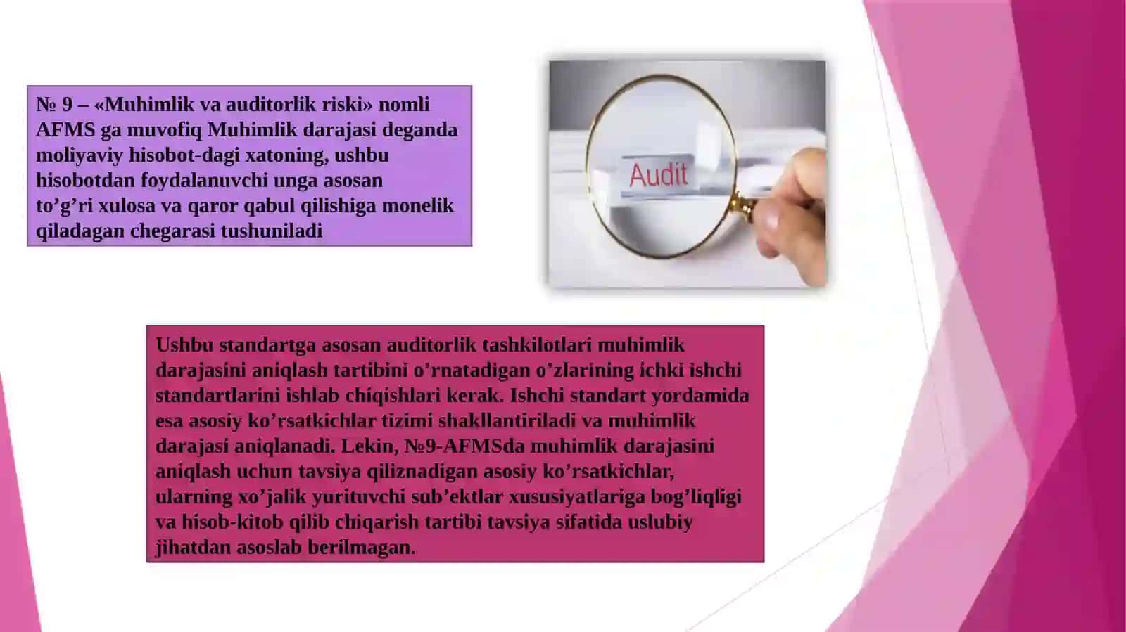 Auditorlik tekshiruvida muhimlik va risk 3