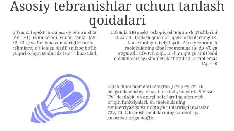 Infraqizil-spektroskopiyada tanlash qoidalari 3