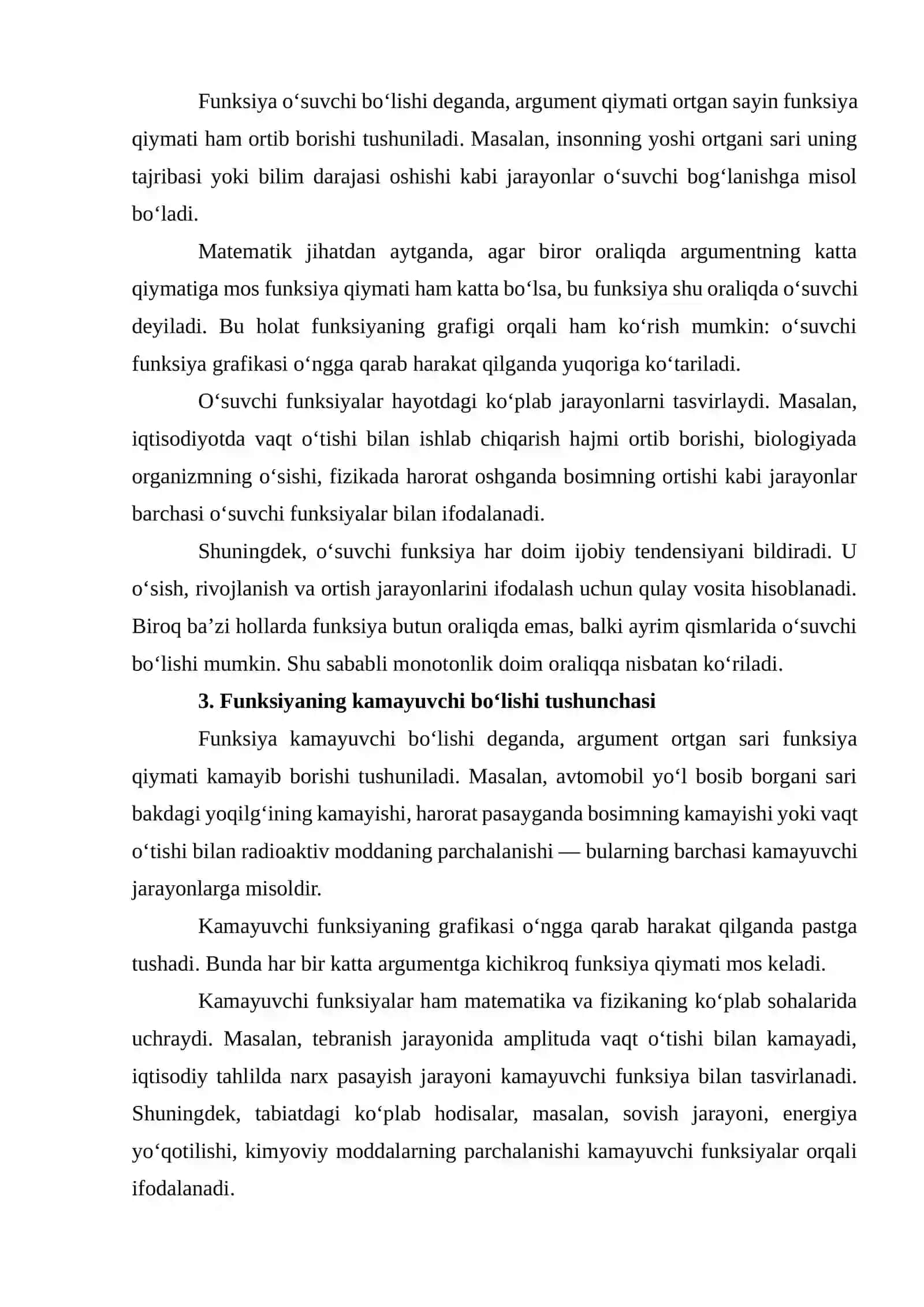 Funksiyalarning monotonlik sharti Ekstremumlar 3
