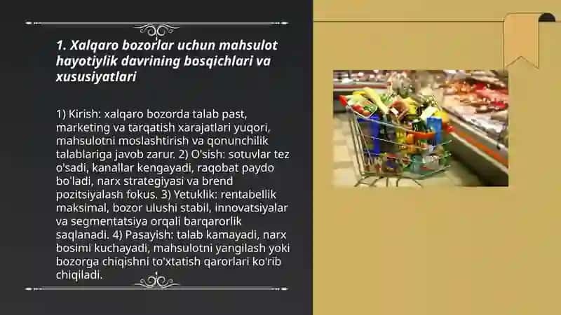 Xalqaro marketingda mahsulot hayotiylik davri va innovatsion strategiyalar 3