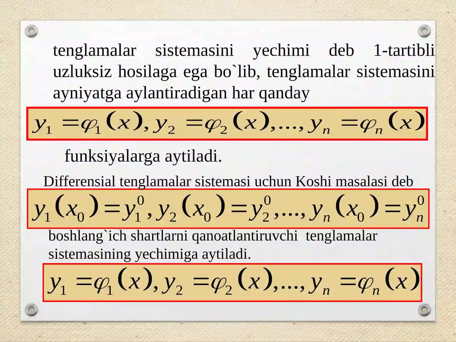 Chiziqli differensial tenglamalar sistemasi 3