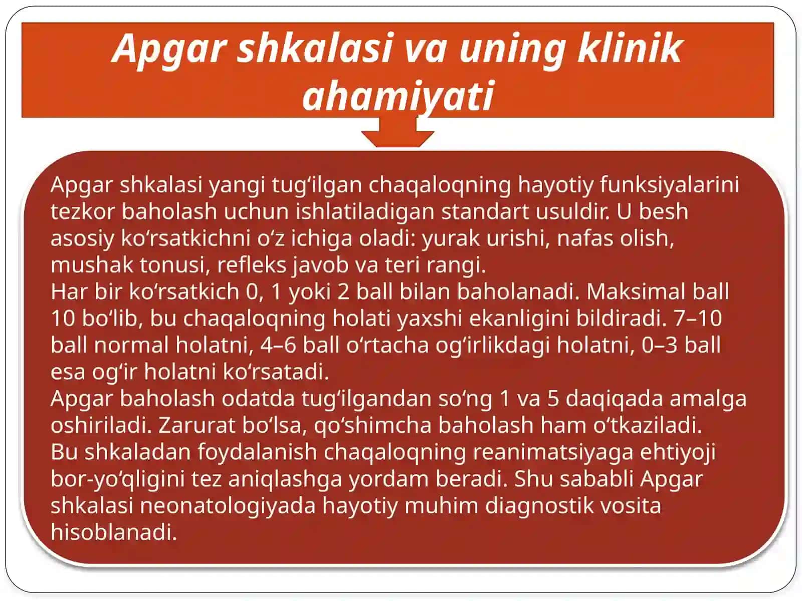 Yangitug'ilganchaqaloqning jismoni yirivojlanishini baholash 3