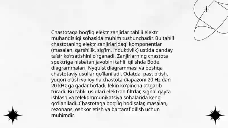 Chastotaga bogʻliq elektr zanjirlar tahlili 3