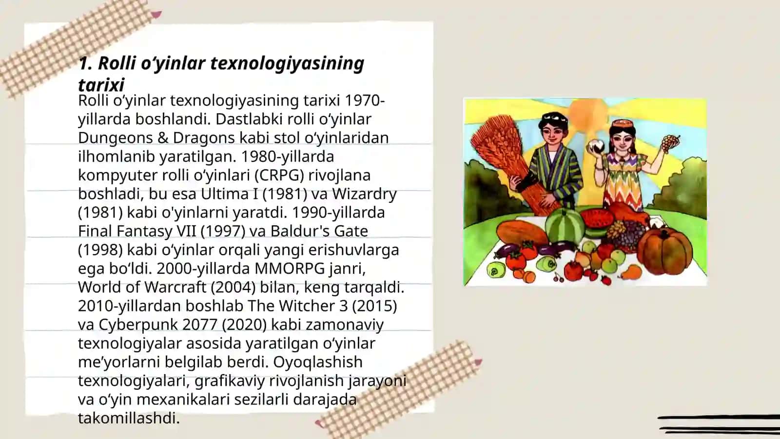 Rolli o‘yinlar texnologiyasi 3