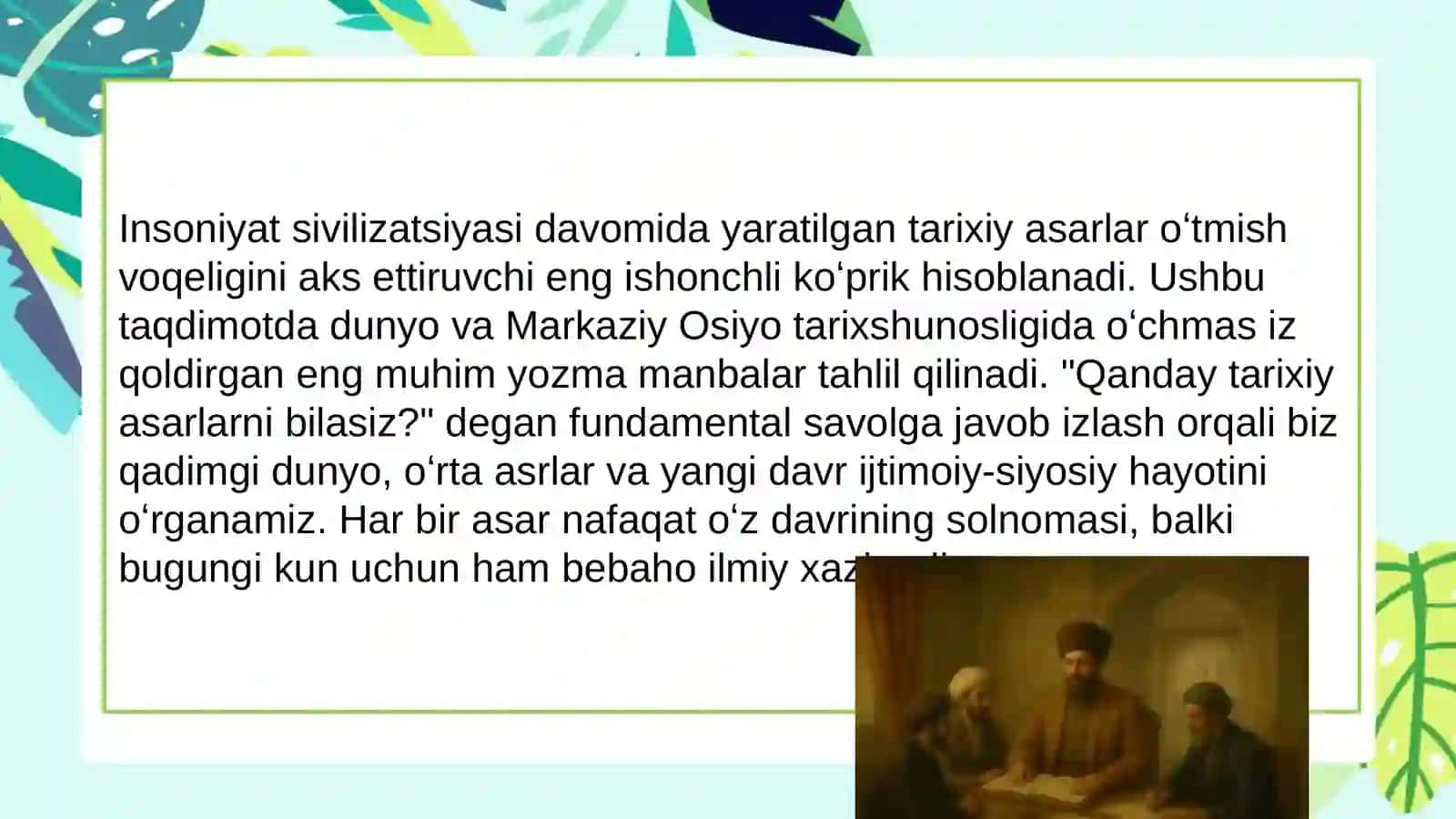 Qanday tarixiy asarlarni bilasiz 3