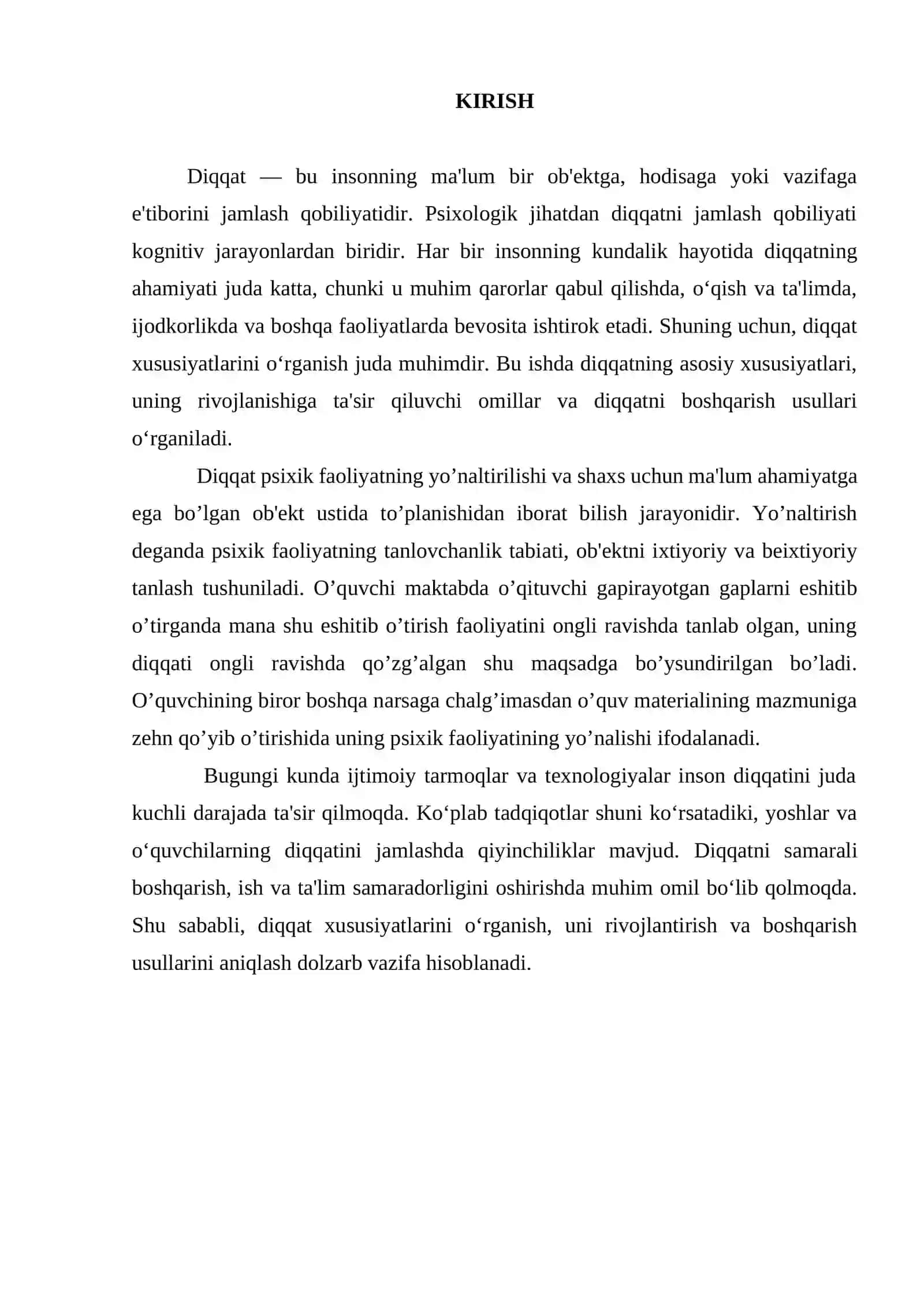 Diqqat xususiyatlari 3
