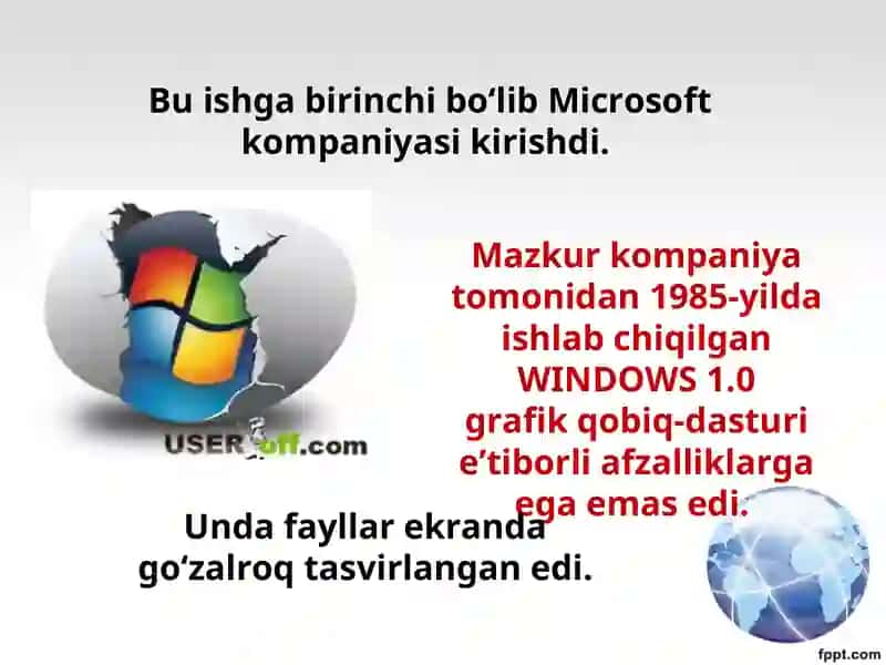 MS Windows 10,13,16 operation tizimlari va ulardagi yangi imkoniyatlari 3