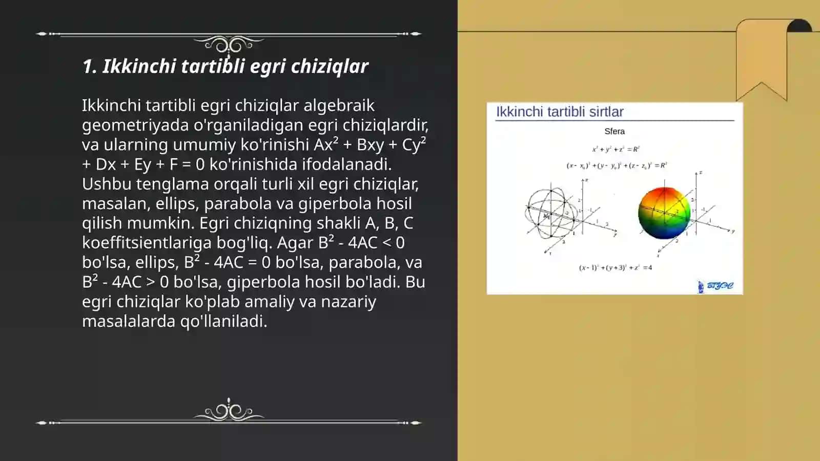 Ikkinchi tartibli egri chiziqlar 3