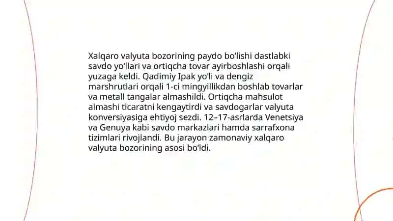 Xalqaro valyuta bozorining shakllanish tarixi, rivojlanish bosqichlari 3