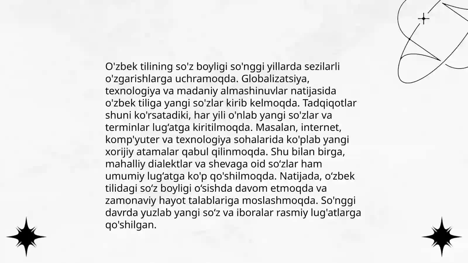 O'zbek tili sathidagi o'zgarishlar 3