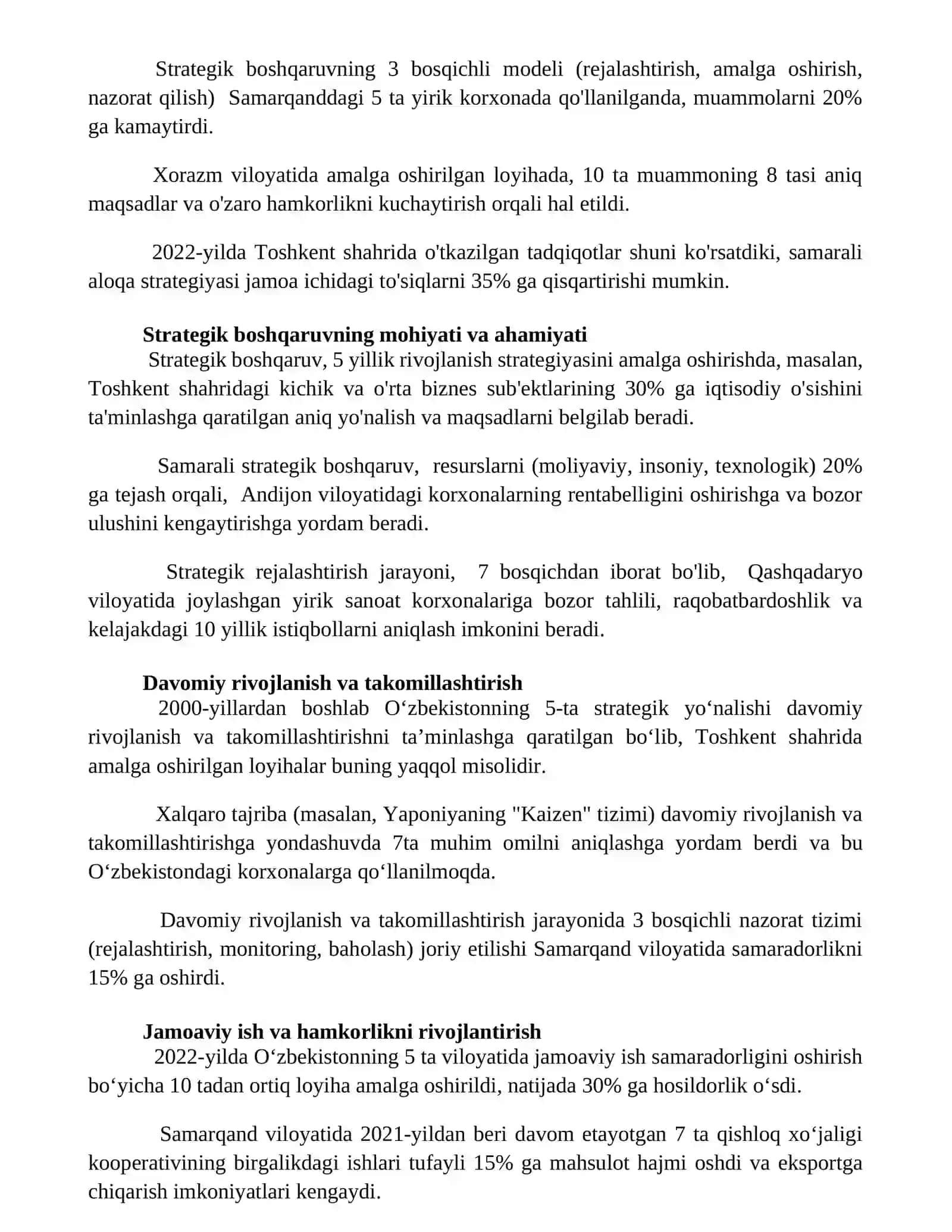 Yoʼnalish birligi tamoyili: umumiy maqsadlarga erishishda strategik boshqaruvning roli 3
