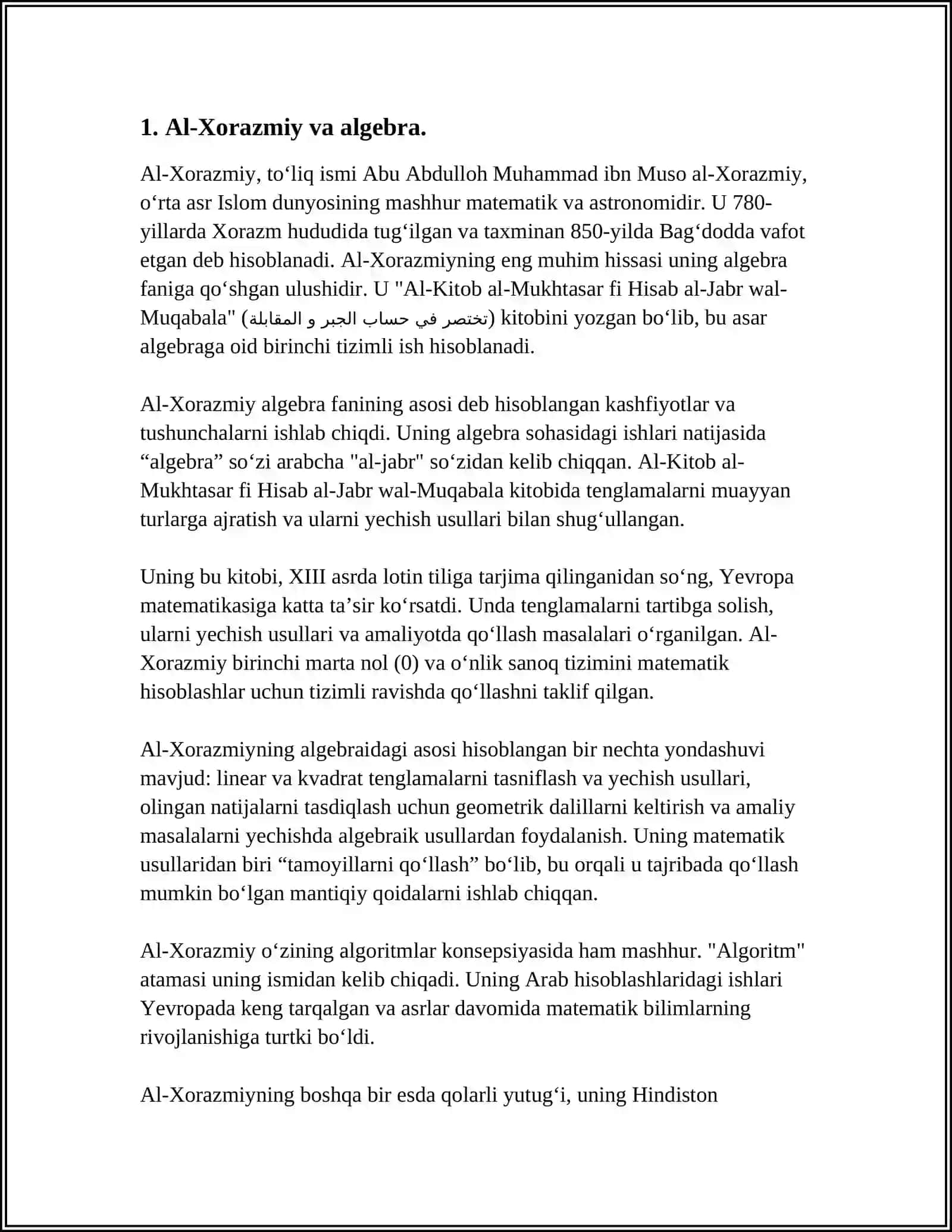 ÒRTA ASR SHARQ ALLOMALARINING MATEMATIKAGA QÒSHGAN HISSALARI 3