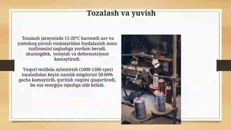 Trikotajga mexanik ishlov berish turlari, ularning vazifalari 3