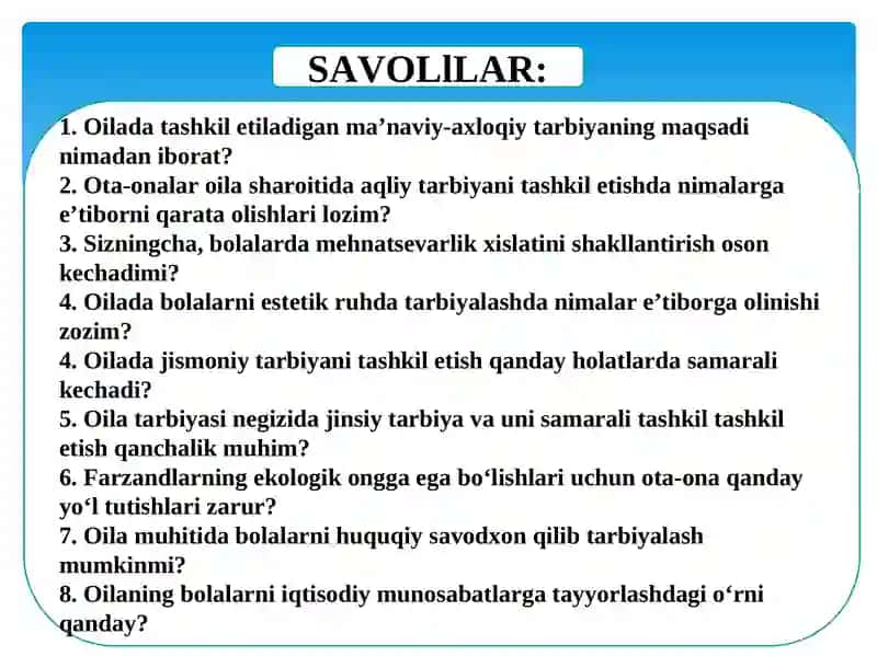 OILA TARBIYASI MAZMUN VA MOHIYATI 3