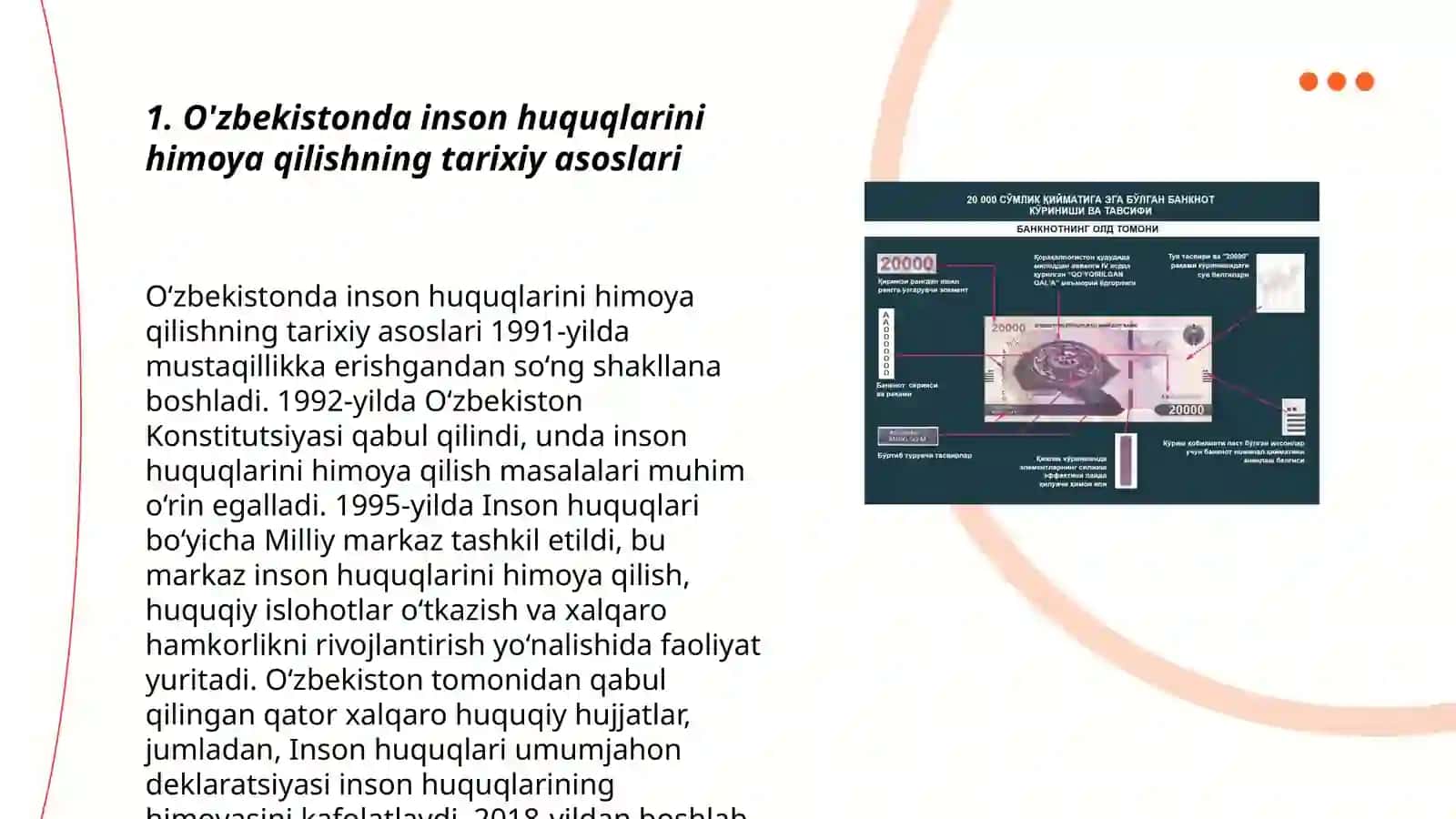 Yangi o'zbekistonda inson haq-huquqlari va erkinlilari kafolatining yaratilishi 3