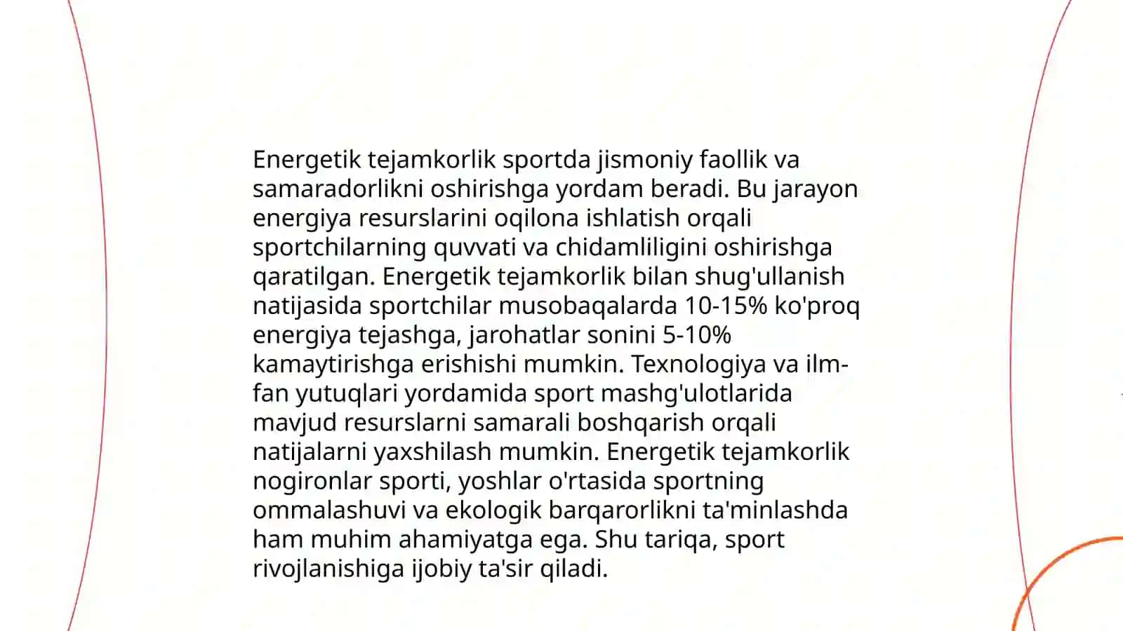Sport texnikasi va jismoniy mashqlarni bajarishda energetik tejamkorlik koʻnikmasi egalash 3