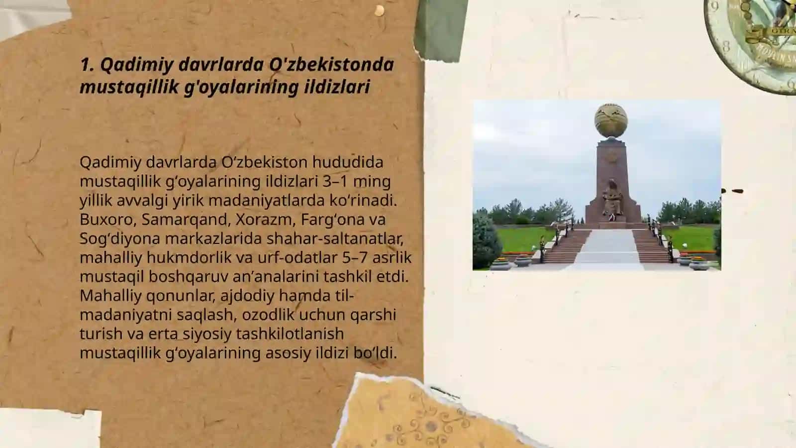 O’ZBEKISTONDA MUSTAQILLIK G’OYALARINIG TARIXIY ASOSLARI 3
