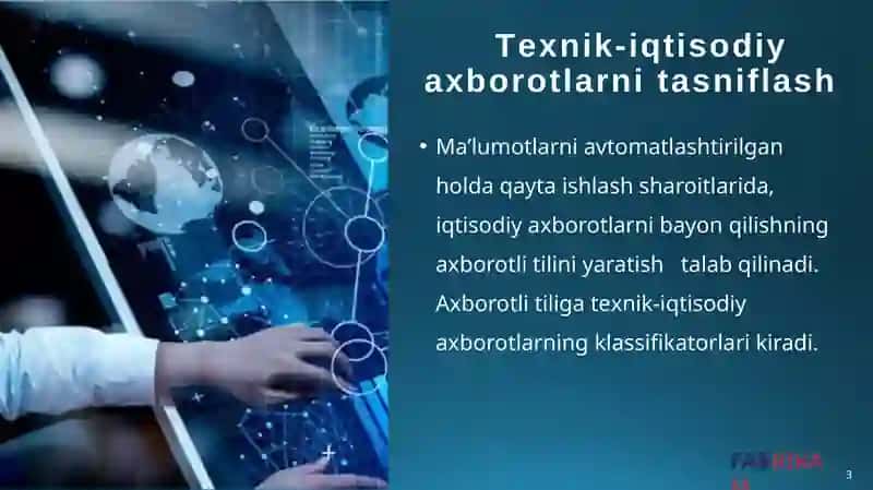 Texnik-iqtisodiy axborotlar klassifikatorlarini loyihalashtirish 3