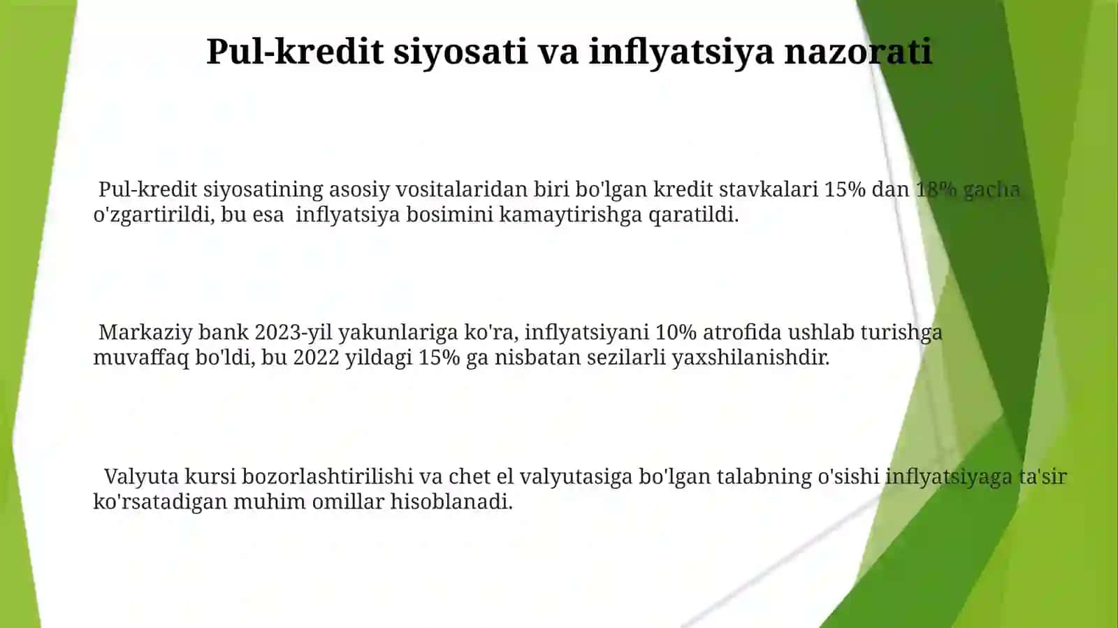Iqtisodiy islohotlar Oʻzbekistonda bozor munosabatlarining rivojlanishi 3