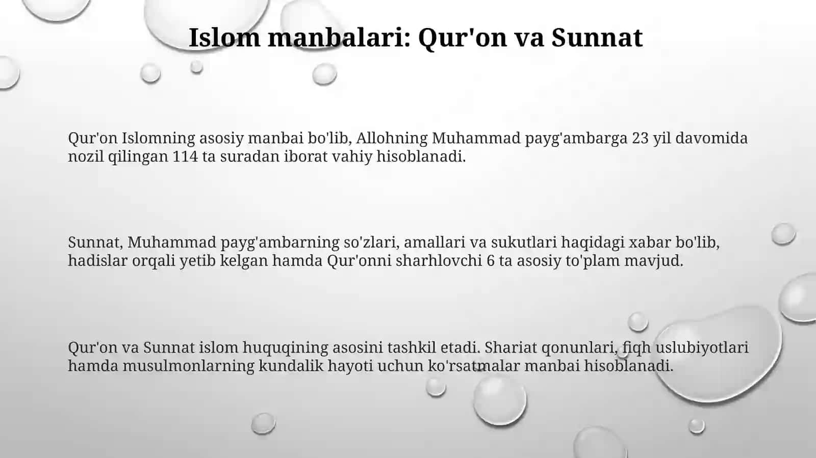 Islom dini manbalari, aqidaviy maktablari va ularning hozirgi davrdagi ahamiyati 3