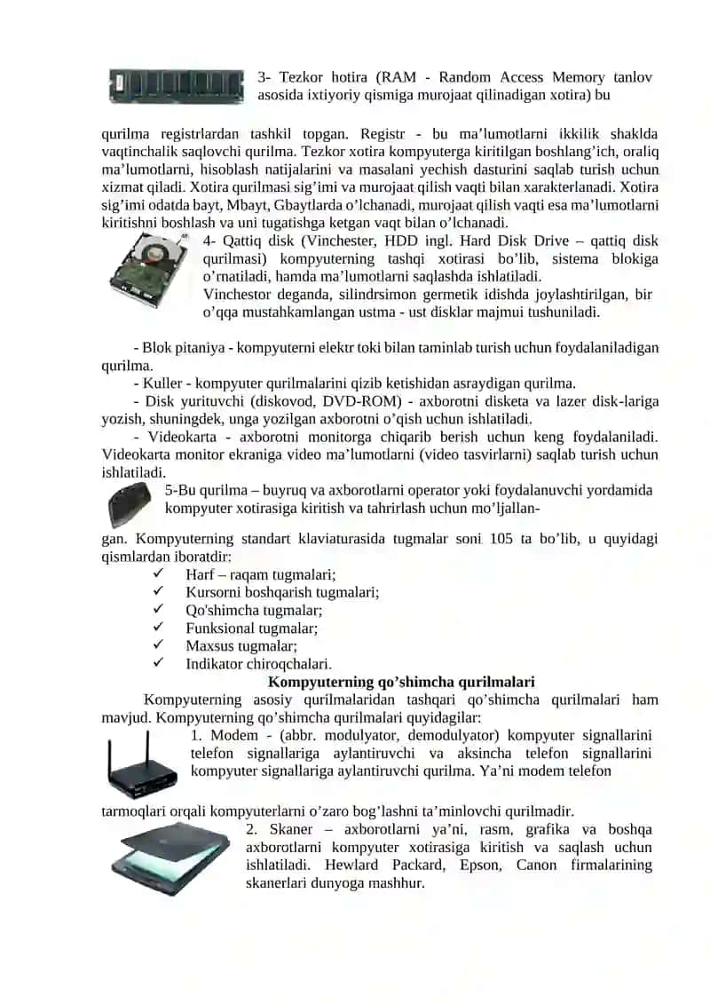 Zamonaviy kompyuter platformalari va ularning texnik xususiyatlari 3