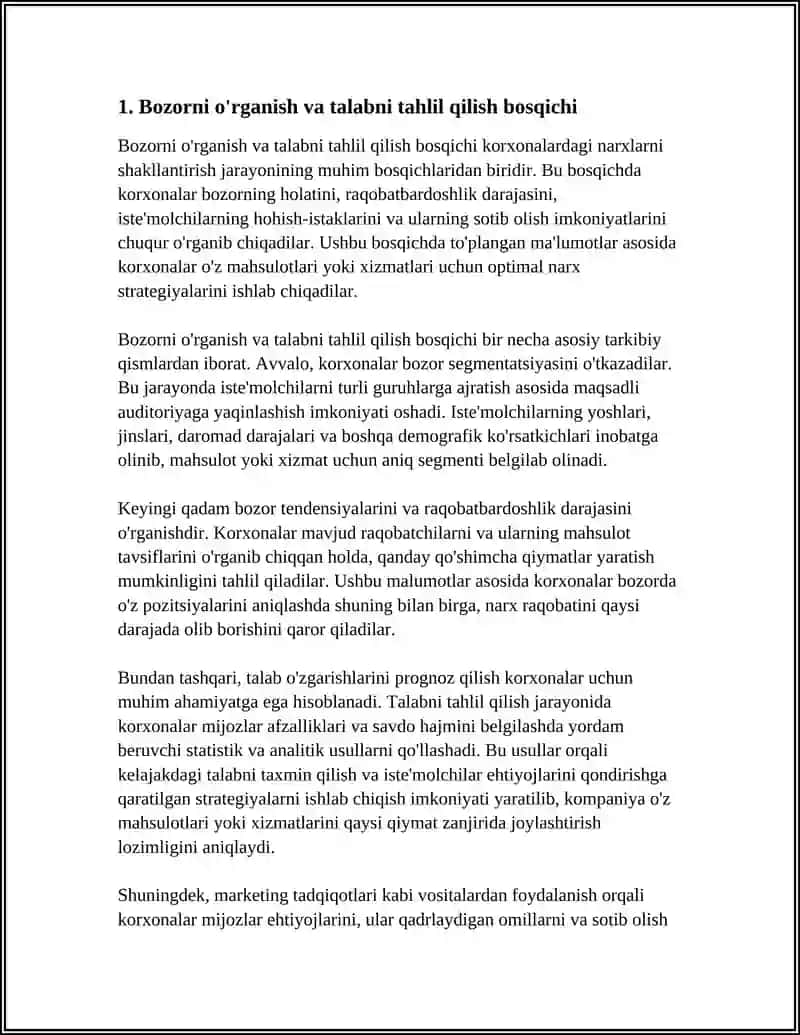 KORXONALARDAGI NARXLARNI SHAKLLANTIRISH JARAYONINING BOSQICHLARI 3