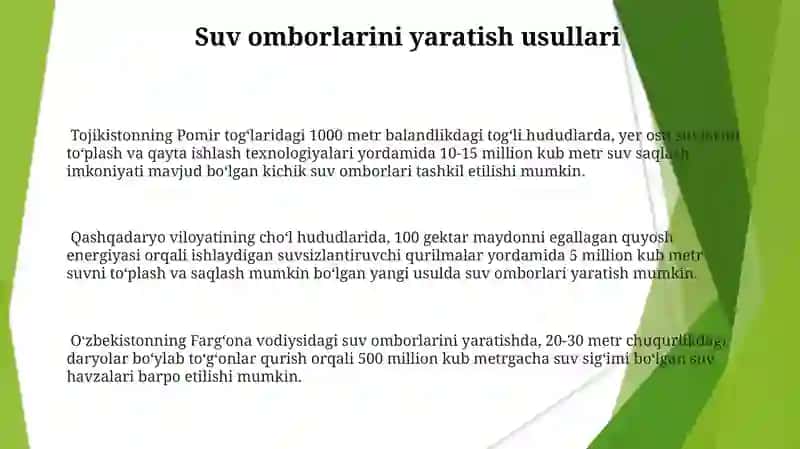 Koʻllar va suv omborlarining resurslari 3