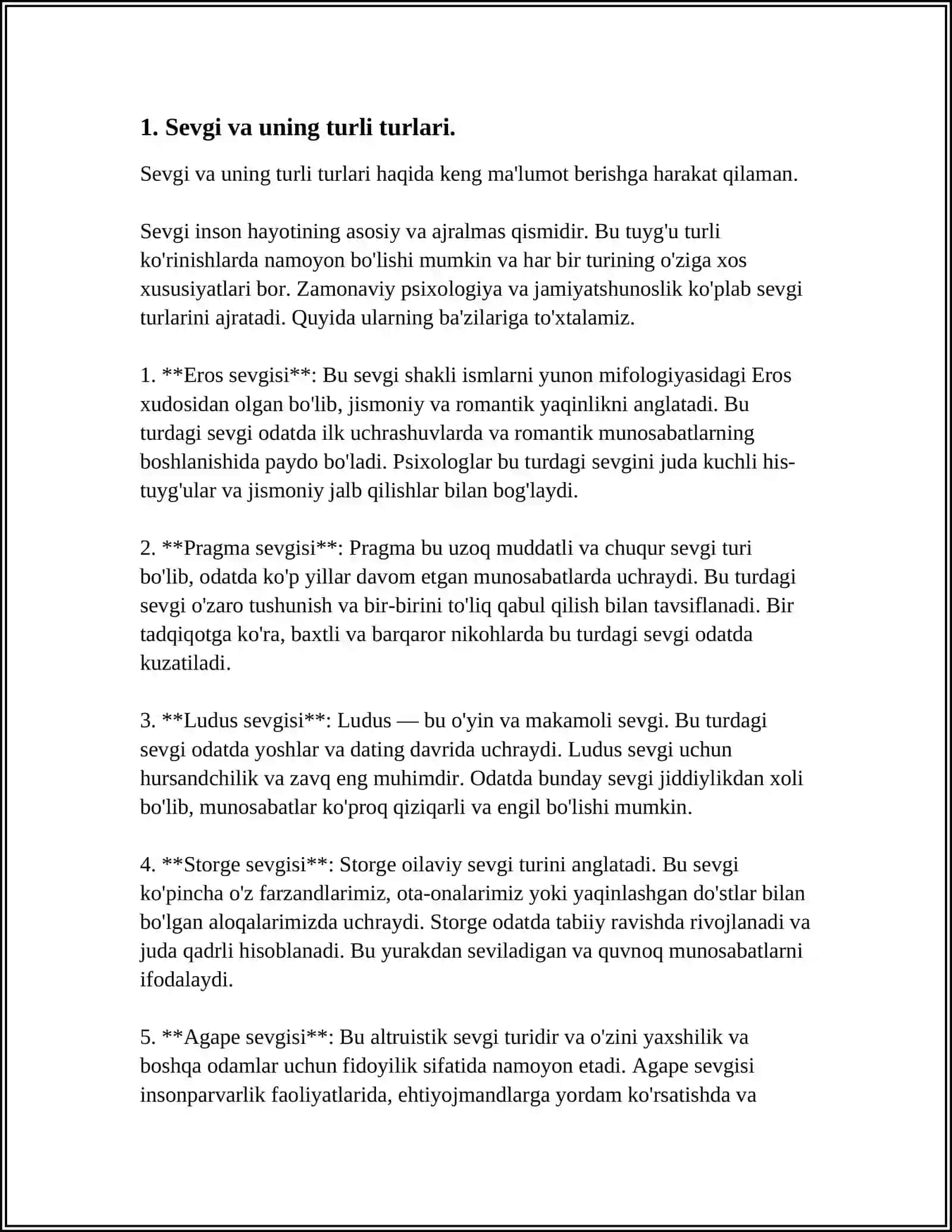 MUSTAQIL ISH Mavzu: RELATIONSHIPS 3
